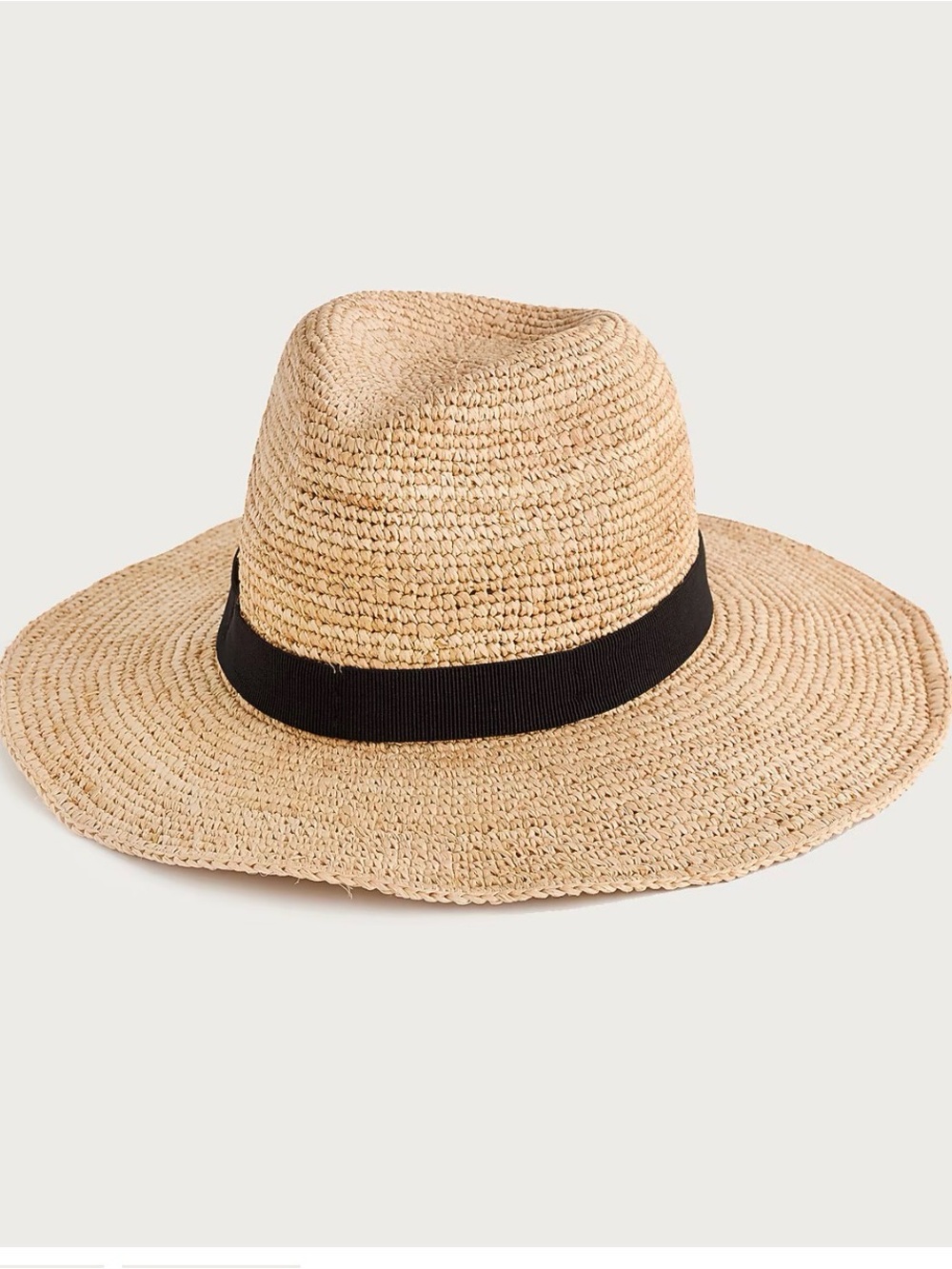 J. Crew packable Straw Sun Hat with Black band